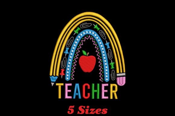 h1>Rainbow Teacher Embroidery Design Review for Boutique Sweatshirts