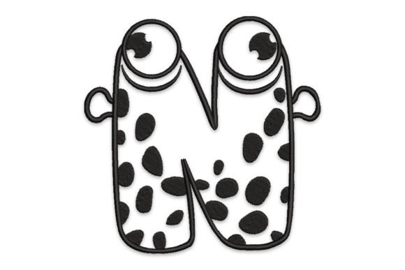 Monster Alphabet Letter N: A Whimsical Yet Strategic Embroidery Design for Small Business Branding