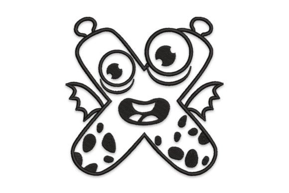 Monster Alphabet Letter X: A Playful Holiday Embroidery Design
