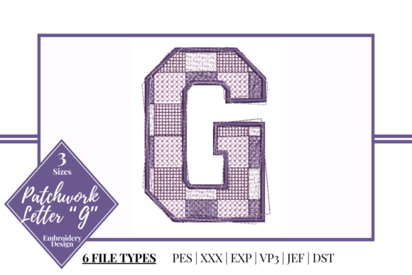 Patchwork Letter G: A Seasonal Embroidery Standout
