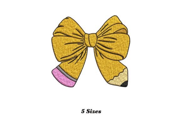 Pencil Coquette Bow: A Seasonal Embroidery Design with Whimsical Charm