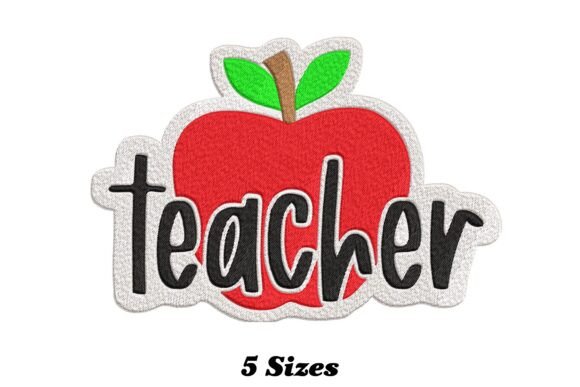 Teacher Apple: A Playful Embroidery Design for Small Business Branding